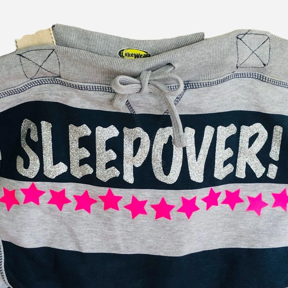 MV Sport Beachcomber Sleepover Oversized Drawstring Tote Bag Navy & Gray Stripe